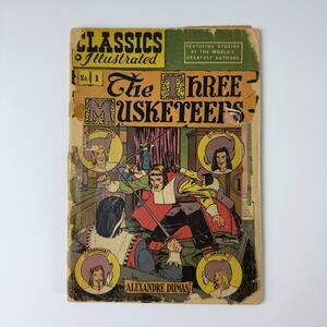 Classics Illustrated#1 The Three Musketeers Gilberton 1952 HRN 93 11th ed t67